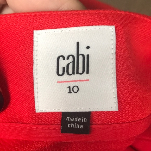 CAbi Red A Line Skirt Faux Pockets - Picture 5 of 6